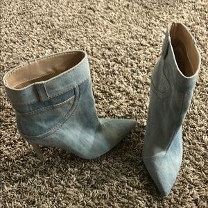 Stylish Denim Blue Women's Ankle Boots